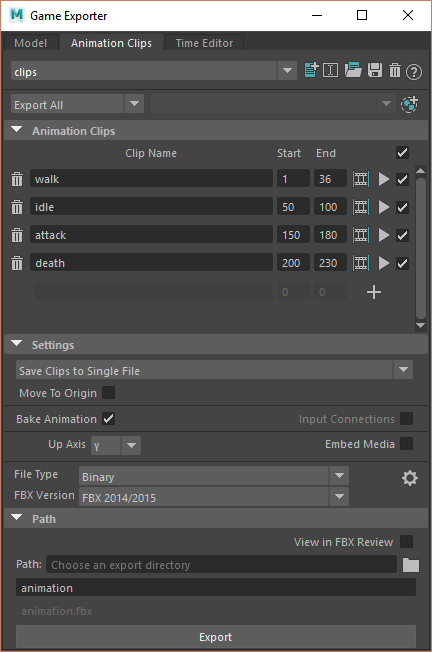 unity fbx exporter script support